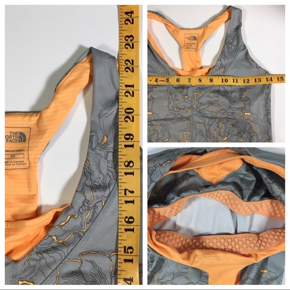 🐾 The North Face Sz S/P Gray/Orange Workout Top - Picture 7 of 8